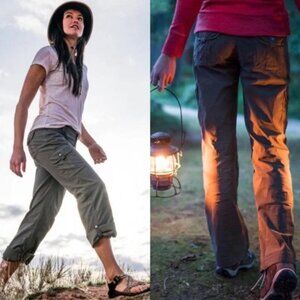 KUHL Splash Roll Up Cargo Outdoor Hiking Pants in Breen (dk brown-green) 12 Reg